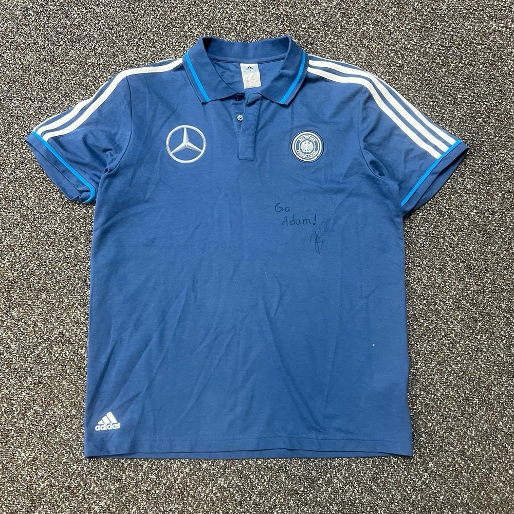 Vintage 2000s Adidas Mercedes Blue Deutscher Soccer Jersey Large Rare Futbol